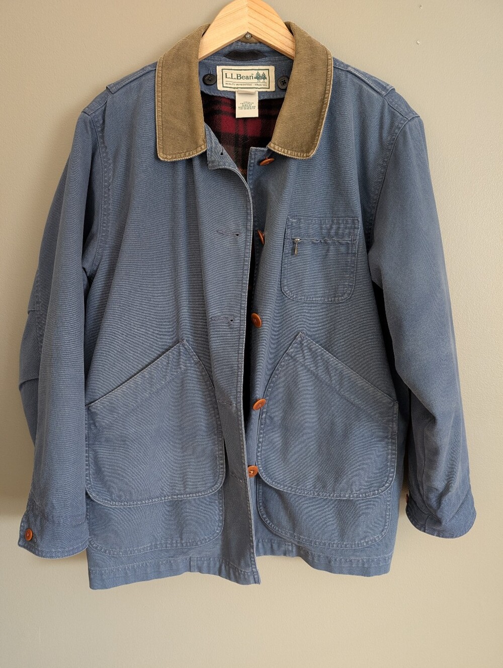 L.L. Bean Vintage Blanket Lined Chore Barn Coat Size Large